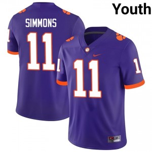 Clemson Tigers Isaiah Simmons #11 University Jerseys|Jersey | Elite Stitched Youth Football Purple 54590768