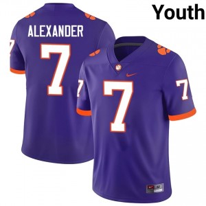 Youth Jeremiah Alexander Clemson Tigers #7 Football NCAA Jerseys|Jersey| Full Stitched Purple Edition 55282064
