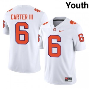 Youth Jerome Carter III Clemson #6 Football NCAA Jerseys|Jersey| Full Stitched White Edition 84491687