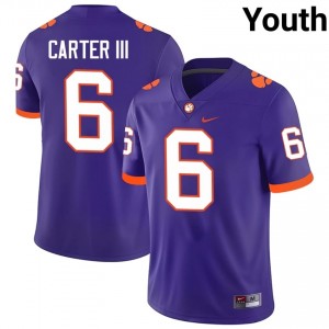 Jerome Carter III #6 Clemson Football Youth Player Jerseys|Jersey | The Ultimate Tiger Purple 16625297