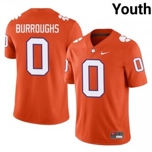 Clemson Tigers Naeem Burroughs #0 University Jerseys|Jersey | Elite Stitched Youth Football Orange 41845662